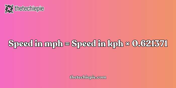 Formula to convert kph to mph